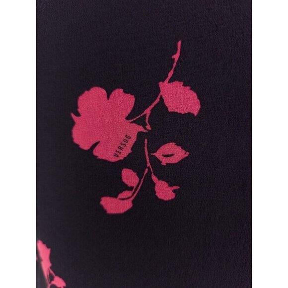 Versus Versace Strapless Floral-print Silk-crepe Mini Dress 46 US 10 Black Pink - Picture 4 of 15